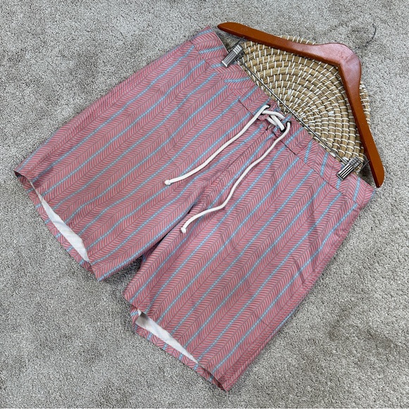 Strong Boalt Palm Beach Men’s Board Shorts 7” Printed Beach in Pink Blue Size 34 - Picture 1 of 15